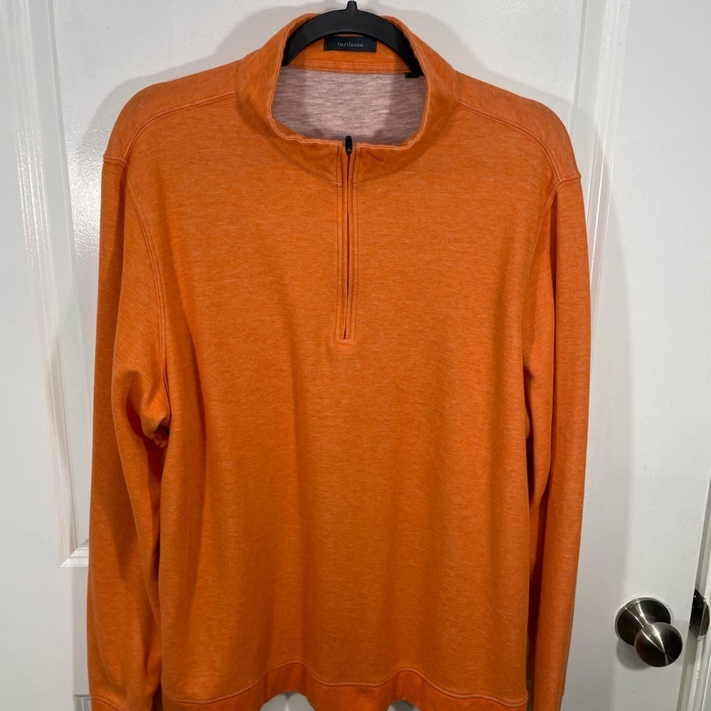 Turtleson Men's Orange Quarter-Zip Sweater Size XL CB-102